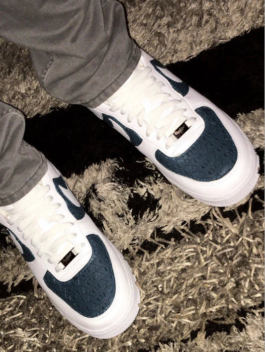 Embossed Leather Trainers - Custom Made UK Streetwear | ONEKIND