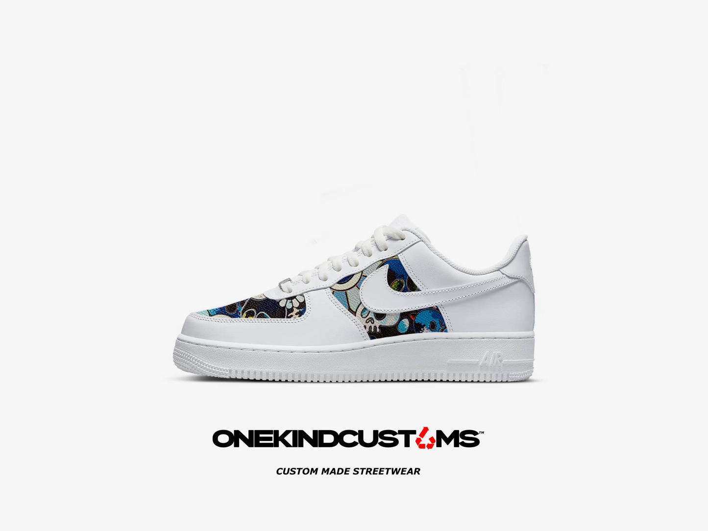 Custom Blue Skull Nike Trainers | ONEKIND