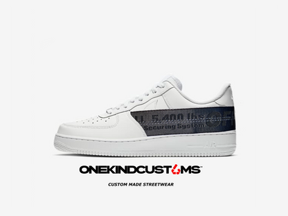 Custom OW Style Nike Trainers | Black, Baby Blue & Neon Green | ONEKIND